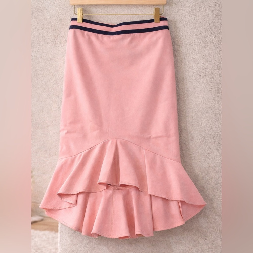 7th Avenue Size 8 Pink Skirt w/ Navy Detail, NWOT